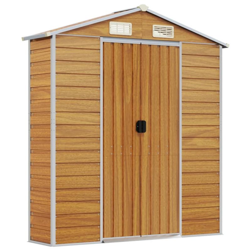 Casa si Gradina - Gradina si terasa - Casute de gradina - Sopron de gradina, maro deschis, 191x980x198 cm otel galvanizat - Infinity.ro