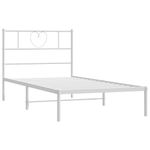Casa si Gradina - Mobilier - Paturi si accesorii - Paturi - Cadru de pat din metal cu tablie, alb, 100x200 cm - Infinity.ro