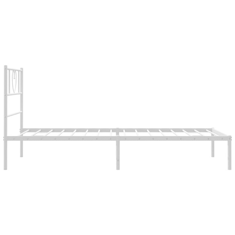 Casa si Gradina - Mobilier - Paturi si accesorii - Paturi - Cadru de pat din metal cu tablie, alb, 100x200 cm - Infinity.ro