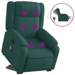 Ingrijire personala si Cosmetice - Sanatate si wellness - Articole wellness - Fotolii de masaj - Fotoliu electric masaj rabatabil / ridicare verde inchis textil - Infinity.ro
