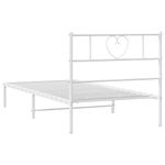Casa si Gradina - Mobilier - Paturi si accesorii - Paturi - Cadru de pat din metal cu tablie, alb, 100x200 cm - Infinity.ro