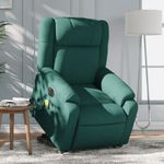 Ingrijire personala si Cosmetice - Sanatate si wellness - Articole wellness - Fotolii de masaj - Fotoliu electric masaj rabatabil / ridicare verde inchis textil - Infinity.ro
