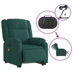 Ingrijire personala si Cosmetice - Sanatate si wellness - Articole wellness - Fotolii de masaj - Fotoliu electric masaj rabatabil / ridicare verde inchis textil - Infinity.ro