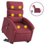 Ingrijire personala si Cosmetice - Sanatate si wellness - Articole wellness - Fotolii de masaj - Fotoliu de masaj electric rabatabil cu ridicare rosu vin textil - Infinity.ro