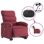 Ingrijire personala si Cosmetice - Sanatate si wellness - Articole wellness - Fotolii de masaj - Fotoliu de masaj electric rabatabil cu ridicare rosu vin textil - Infinity.ro