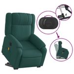 Ingrijire personala si Cosmetice - Sanatate si wellness - Articole wellness - Fotolii de masaj - Fotoliu electric masaj rabatabil / ridicare verde inchis textil - Infinity.ro