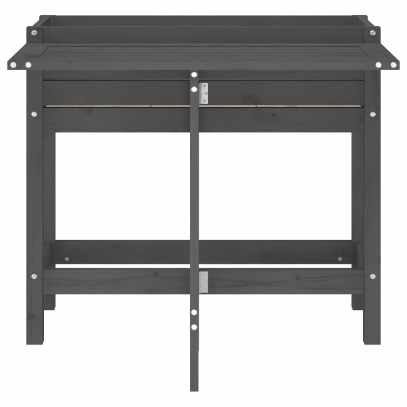 Casa si Gradina - Gradinarit si plante - Plante si ghivece - Ghivece si suporturi - Jardiniera de gradina cu blat pliabil gri lemn masiv pin - Infinity.ro