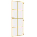 Casa si Gradina - Constructii - Usi interior, exterior si garaj - Usi garaj - Usa interior Slim auriu 76x201,5 cm sticla securizata/aluminiu, auriu și transparent, model 4x2 grilaje - Infinity.ro