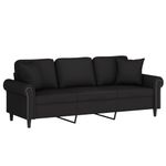 Casa si Gradina - Mobilier - Canapele si coltare - Canapele - Canapea cu 3 locuri cu pernute, negru, 180 cm, catifea - Infinity.ro