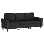 Casa si Gradina - Mobilier - Canapele si coltare - Canapele - Canapea cu 3 locuri cu pernute, negru, 180 cm, catifea - Infinity.ro