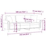 Casa si Gradina - Mobilier - Canapele si coltare - Canapele - Canapea cu 3 locuri cu pernute, negru, 180 cm, catifea - Infinity.ro