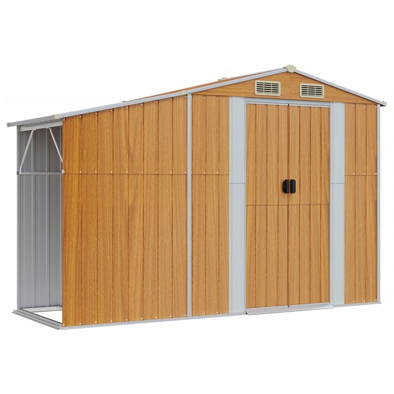 Casa si Gradina - Gradina si terasa - Casute de gradina - Sopron de gradina maro deschis 277x365,5x179 cm otel galvanizat - Infinity.ro