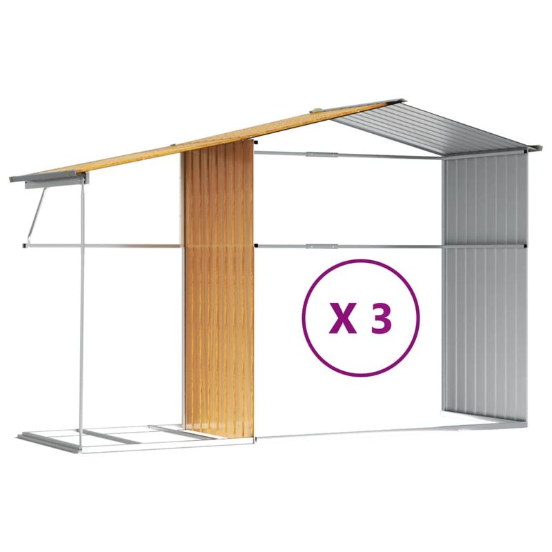 Casa si Gradina - Gradina si terasa - Casute de gradina - Sopron de gradina maro deschis 277x365,5x179 cm otel galvanizat - Infinity.ro