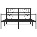 Casa si Gradina - Mobilier - Paturi si accesorii - Paturi - Cadru pat metalic cu tablie de cap/picioare, negru, 135x190 cm - Infinity.ro