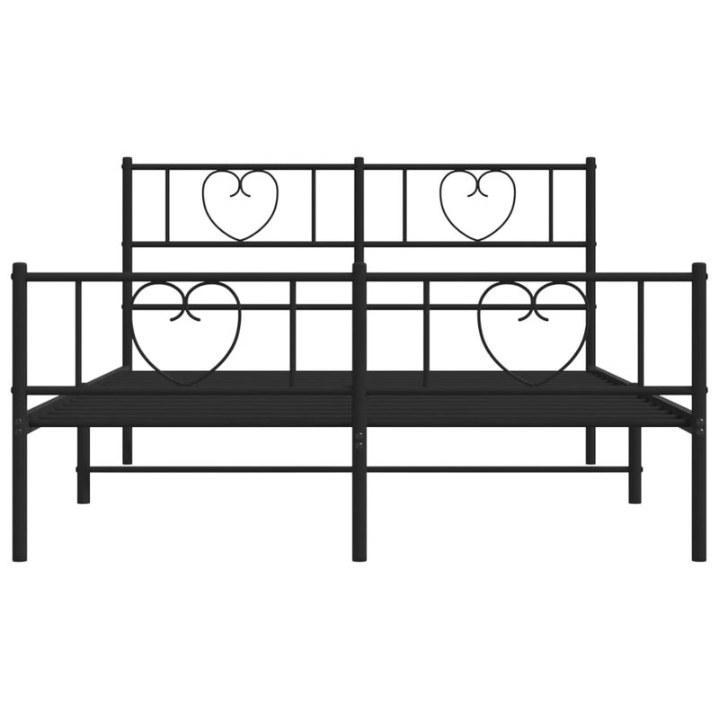 Casa si Gradina - Mobilier - Paturi si accesorii - Paturi - Cadru pat metalic cu tablie de cap/picioare, negru, 135x190 cm - Infinity.ro