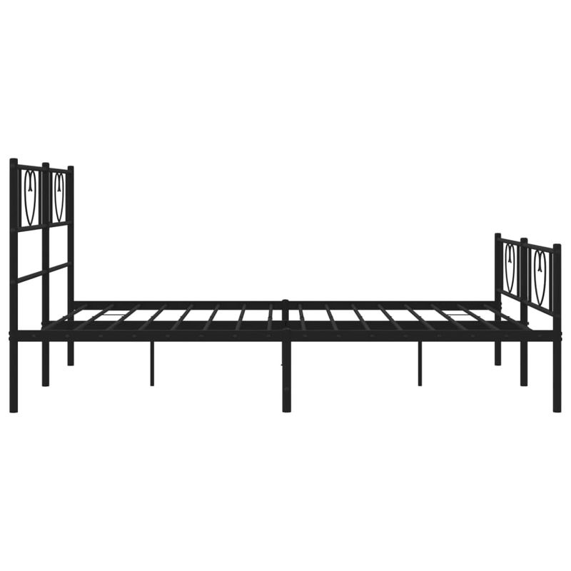 Casa si Gradina - Mobilier - Paturi si accesorii - Paturi - Cadru pat metalic cu tablie de cap/picioare, negru, 135x190 cm - Infinity.ro