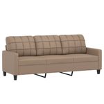 Casa si Gradina - Mobilier - Seturi de mobilier - Seturi living - Set de canapele cu perne, 3 piese, cappuccino, piele ecologica - Infinity.ro