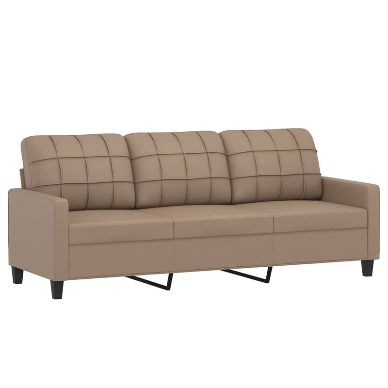 Casa si Gradina - Mobilier - Seturi de mobilier - Seturi living - Set de canapele cu perne, 3 piese, cappuccino, piele ecologica - Infinity.ro