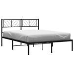 Casa si Gradina - Mobilier - Paturi si accesorii - Paturi - Cadru de pat metalic cu tablie, negru, 150x200 cm - Infinity.ro