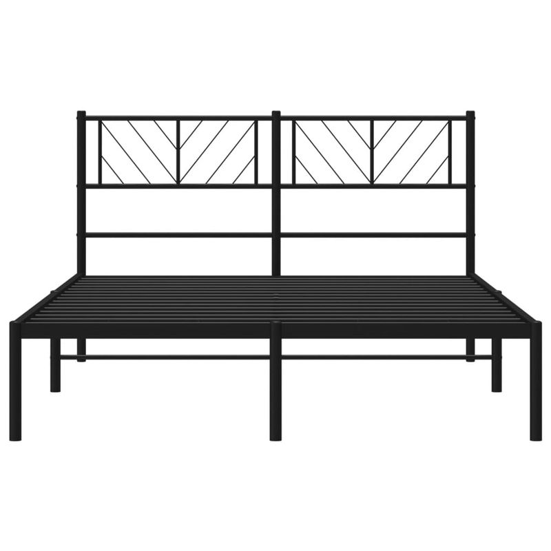 Casa si Gradina - Mobilier - Paturi si accesorii - Paturi - Cadru de pat metalic cu tablie, negru, 150x200 cm - Infinity.ro