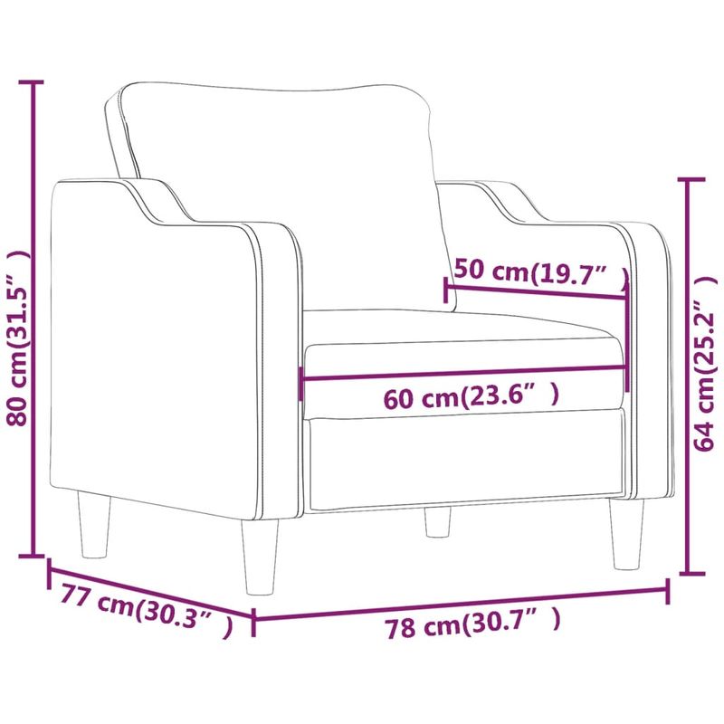 Casa si Gradina - Mobilier - Scaune si fotolii - Fotolii - Fotoliu canapea, gri inchis, 60 cm, material textil - Infinity.ro
