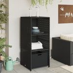 Casa si Gradina - Gradina si terasa - Mobilier exterior - Dulapuri si lazi depozitare exterior - Dulap depozitare de gradina, negru, 50x55x115 cm, poliratan - Infinity.ro