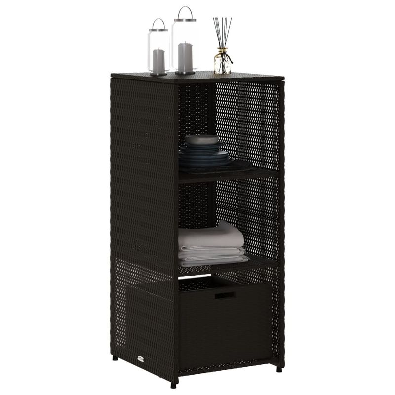Casa si Gradina - Gradina si terasa - Mobilier exterior - Dulapuri si lazi depozitare exterior - Dulap depozitare de gradina, negru, 50x55x115 cm, poliratan - Infinity.ro