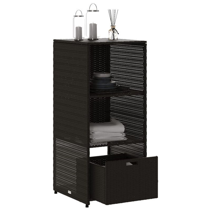 Casa si Gradina - Gradina si terasa - Mobilier exterior - Dulapuri si lazi depozitare exterior - Dulap depozitare de gradina, negru, 50x55x115 cm, poliratan - Infinity.ro