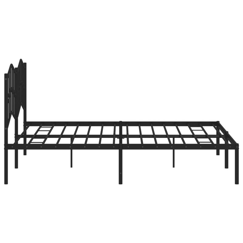 Casa si Gradina - Mobilier - Paturi si accesorii - Paturi - Cadru de pat metalic cu tablie, negru, 160x200 cm - Infinity.ro