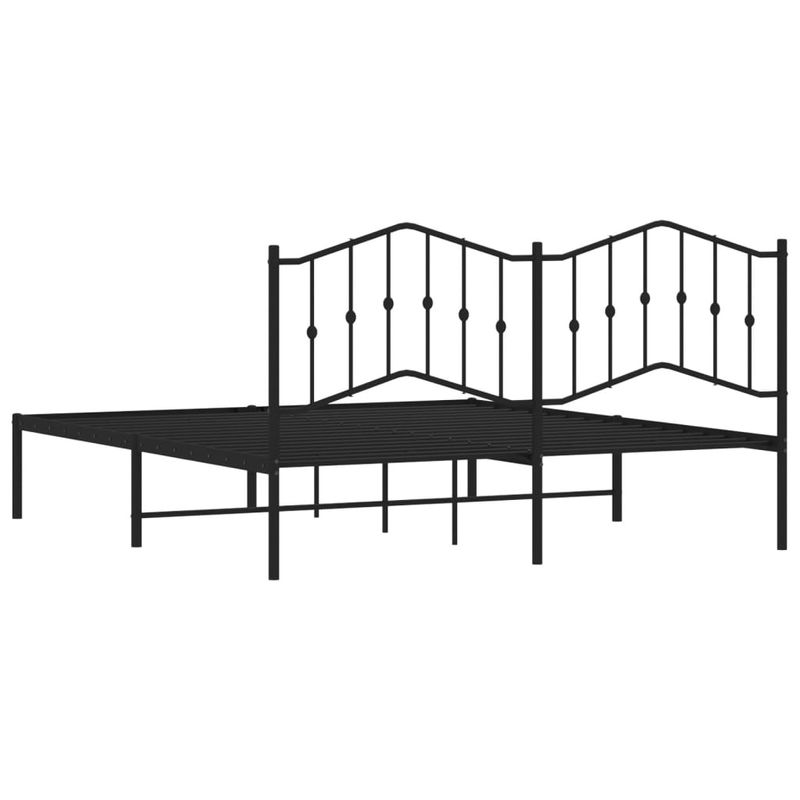 Casa si Gradina - Mobilier - Paturi si accesorii - Paturi - Cadru de pat metalic cu tablie, negru, 160x200 cm - Infinity.ro