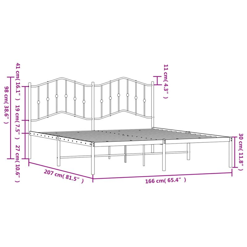 Casa si Gradina - Mobilier - Paturi si accesorii - Paturi - Cadru de pat metalic cu tablie, negru, 160x200 cm - Infinity.ro
