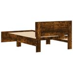 Casa si Gradina - Mobilier - Paturi si accesorii - Paturi - Cadru de pat cu tablie stejar fumuriu 100x200 cm lemn prelucrat - Infinity.ro