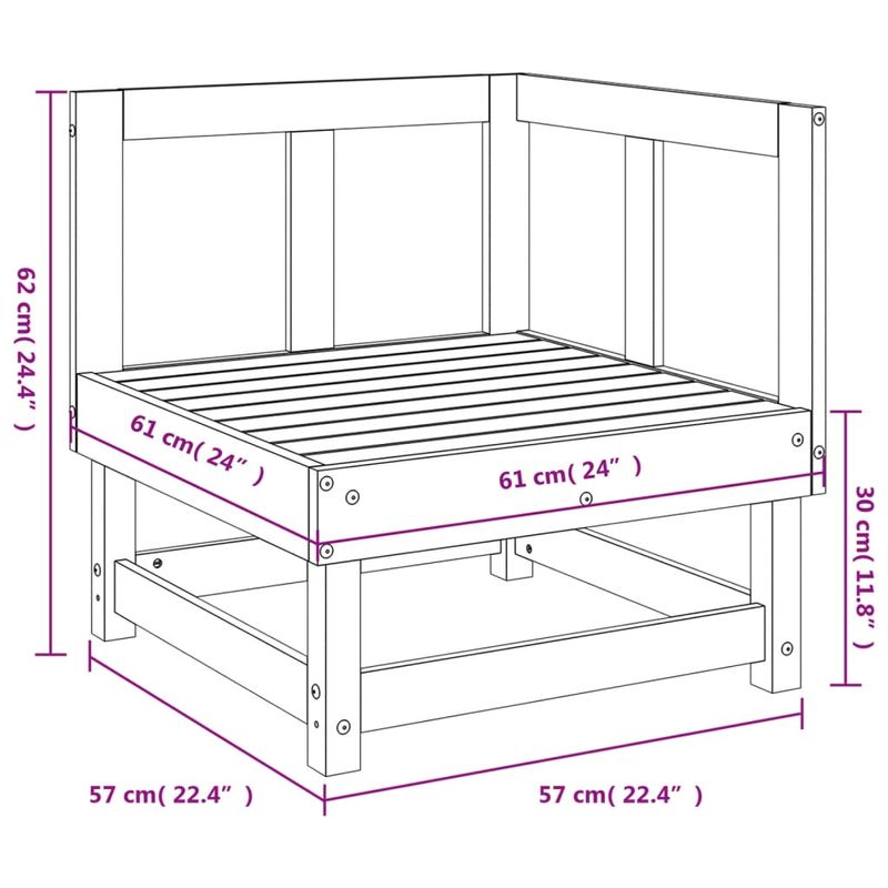 Casa si Gradina - Gradina si terasa - Mobilier exterior - Canapele si fotolii gradina - Canapea de colt pentru gradina, maro miere, lemn masiv de pin - Infinity.ro