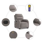 Ingrijire personala si Cosmetice - Sanatate si wellness - Articole wellness - Fotolii de masaj - Fotoliu electric masaj rabatabil cu ridicare, gri taupe, textil - Infinity.ro