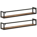 Casa si Gradina - Mobilier - Biblioteci si rafturi - Rafturi - Rafturi de perete 2 buc. 110x17x17 cm lemn masiv mango si fier - Infinity.ro