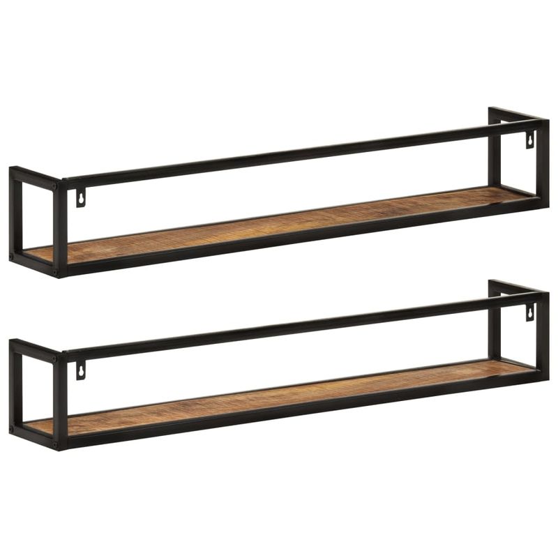 Casa si Gradina - Mobilier - Biblioteci si rafturi - Rafturi - Rafturi de perete 2 buc. 110x17x17 cm lemn masiv mango si fier - Infinity.ro