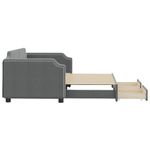 Casa si Gradina - Mobilier - Paturi si accesorii - Paturi - Pat de zi cu extensie si sertare, gri inchis, 90x200 cm textil - Infinity.ro