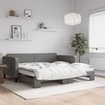 Casa si Gradina - Mobilier - Paturi si accesorii - Paturi - Pat de zi cu extensie, gri inchis, 100x200 cm, textil - Infinity.ro