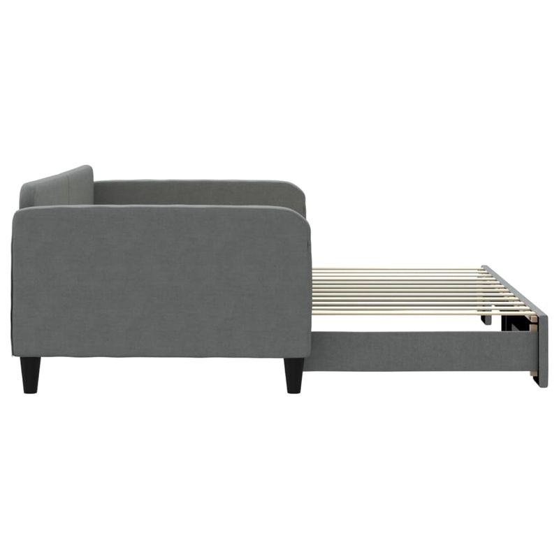 Casa si Gradina - Mobilier - Paturi si accesorii - Paturi - Pat de zi cu extensie, gri inchis, 100x200 cm, textil - Infinity.ro
