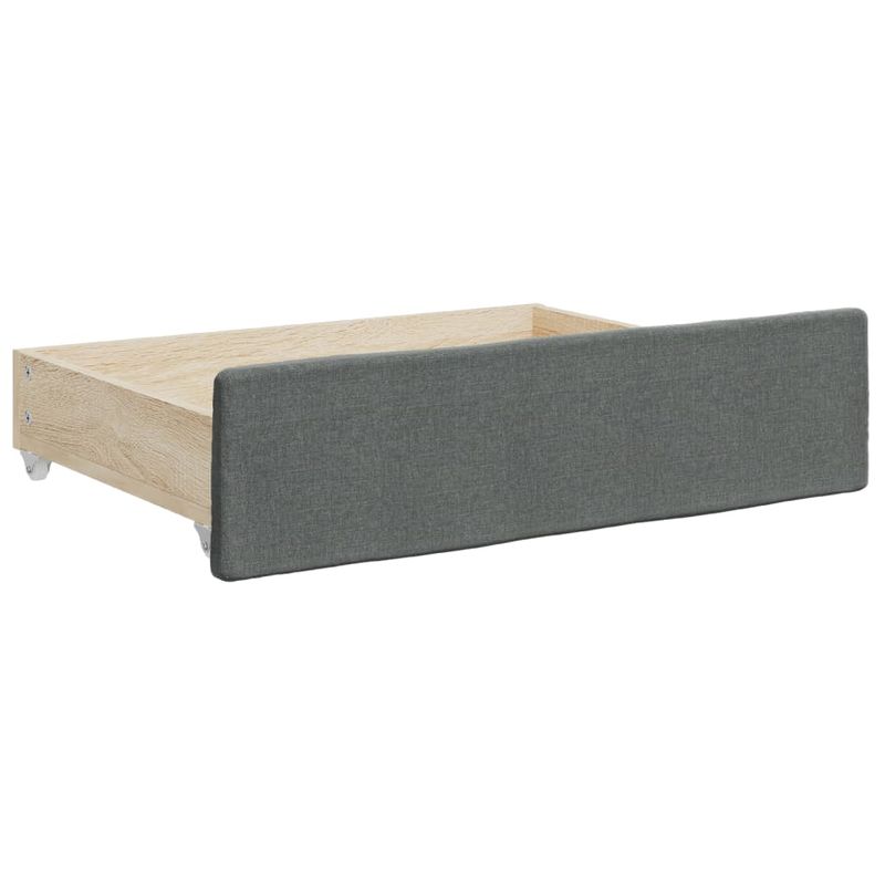 Casa si Gradina - Mobilier - Paturi si accesorii - Paturi - Pat de zi cu extensie si sertare, gri inchis, 90x200 cm textil - Infinity.ro