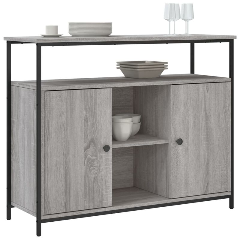 Casa si Gradina - Mobilier - Comode si corpuri - Comode - Servanta, gri sonoma, 100x35x80 cm, lemn compozit - Infinity.ro