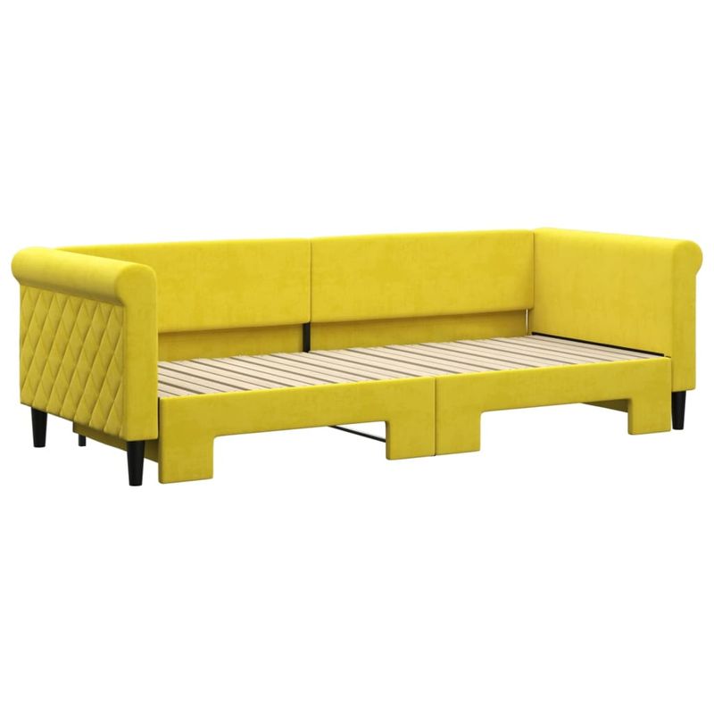 Casa si Gradina - Mobilier - Paturi si accesorii - Paturi - Pat de zi cu extensie, galben, 80x200 cm, catifea - Infinity.ro