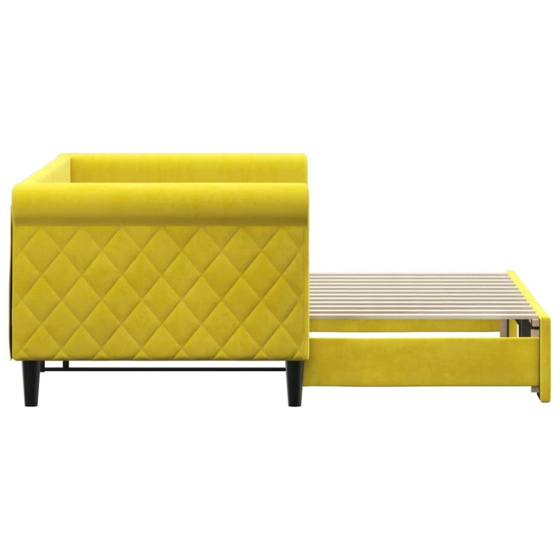 Casa si Gradina - Mobilier - Paturi si accesorii - Paturi - Pat de zi cu extensie, galben, 80x200 cm, catifea - Infinity.ro