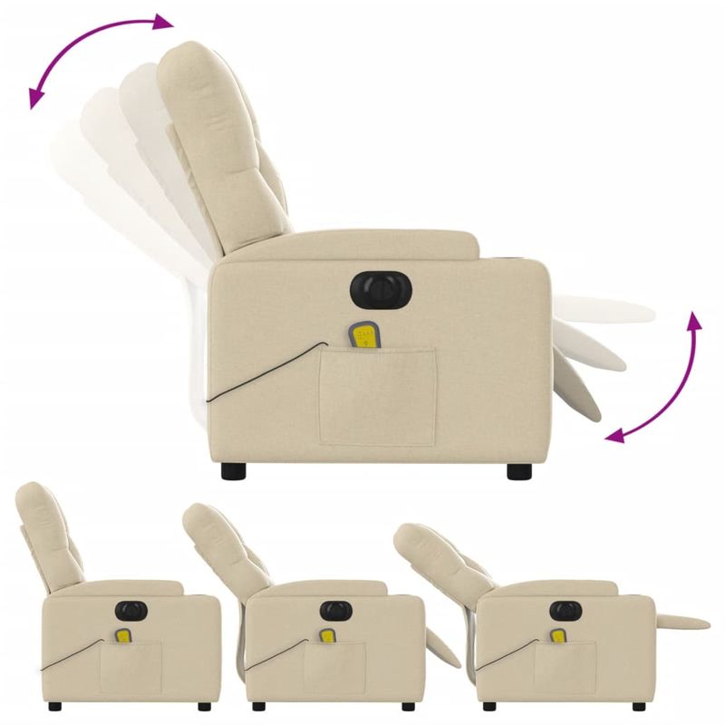 Ingrijire personala si Cosmetice - Sanatate si wellness - Articole wellness - Fotolii de masaj - Fotoliu electric de masaj rabatabil, crem, textil - Infinity.ro