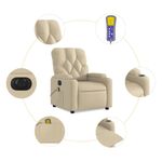 Ingrijire personala si Cosmetice - Sanatate si wellness - Articole wellness - Fotolii de masaj - Fotoliu electric de masaj rabatabil, crem, textil - Infinity.ro