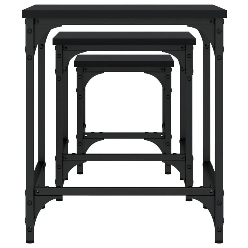 Casa si Gradina - Mobilier - Mese si birouri - Masute de cafea - Mese suprapuse de cafea, 3 buc, negru, lemn prelucrat - Infinity.ro