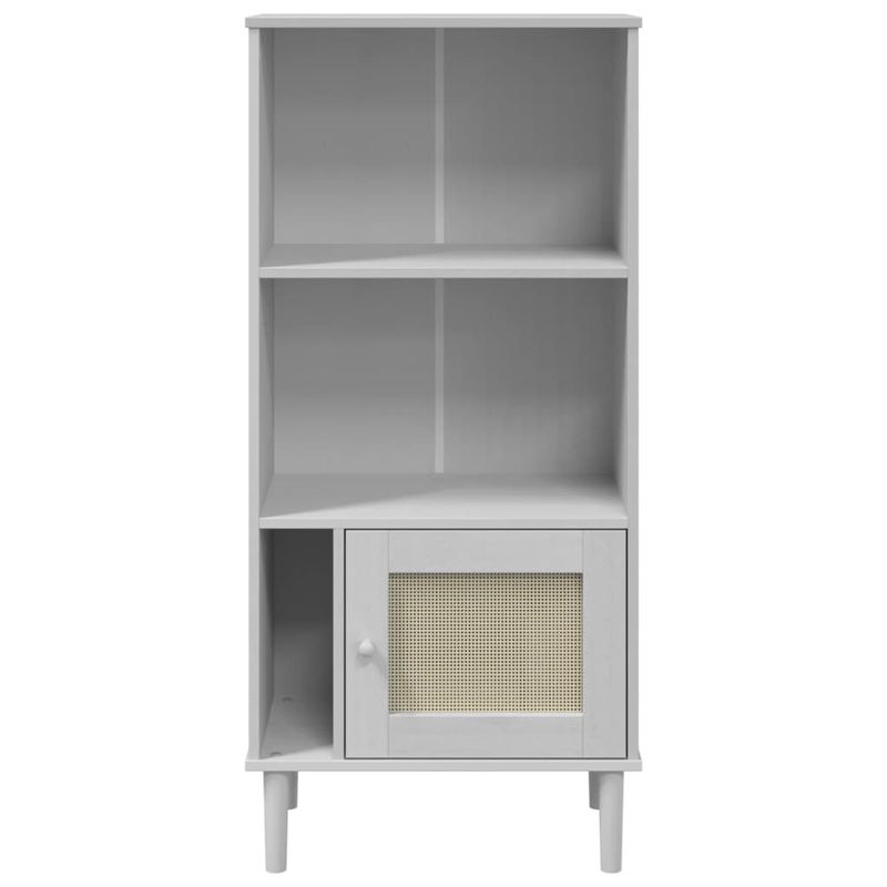 Casa si Gradina - Mobilier - Biblioteci si rafturi - Biblioteci - Biblioteca SENJA aspect ratan alb 60x35x130 cm lemn masiv pin - Infinity.ro