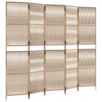 Casa si Gradina - Decoratiuni - Pereti despartitori si paravane - Separator de camera cu 5 panouri, bej, poliratan, model țesătură cu linii, mărime 245x200 cm - Infinity.ro