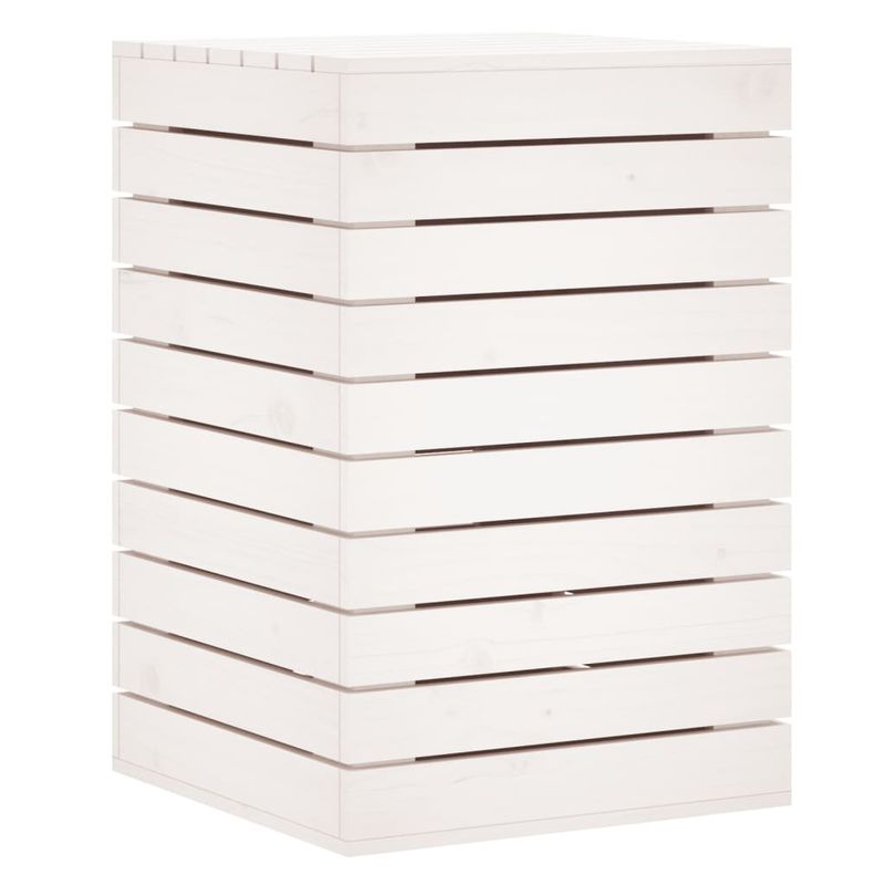 Market - Spalare si intretinere rufe - Uscatoare de rufe si accesorii - Cos de rufe, alb, 44x44x66 cm, lemn masiv de pin - Infinity.ro