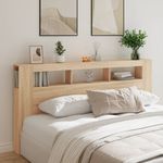 Casa si Gradina - Mobilier - Paturi si accesorii - Accesorii paturi - Tablie de pat cu LED, stejar sonoma, 200x18,5x103,5 cm, lemn - Infinity.ro